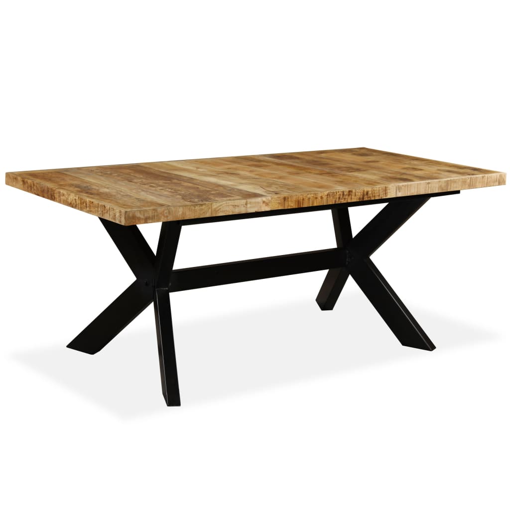 vidaXL Dining Table Solid Mango Wood and Steel Cross 180 cm