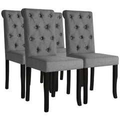 vidaXL Dining Chairs 4 pcs Solid Wood Dark Grey