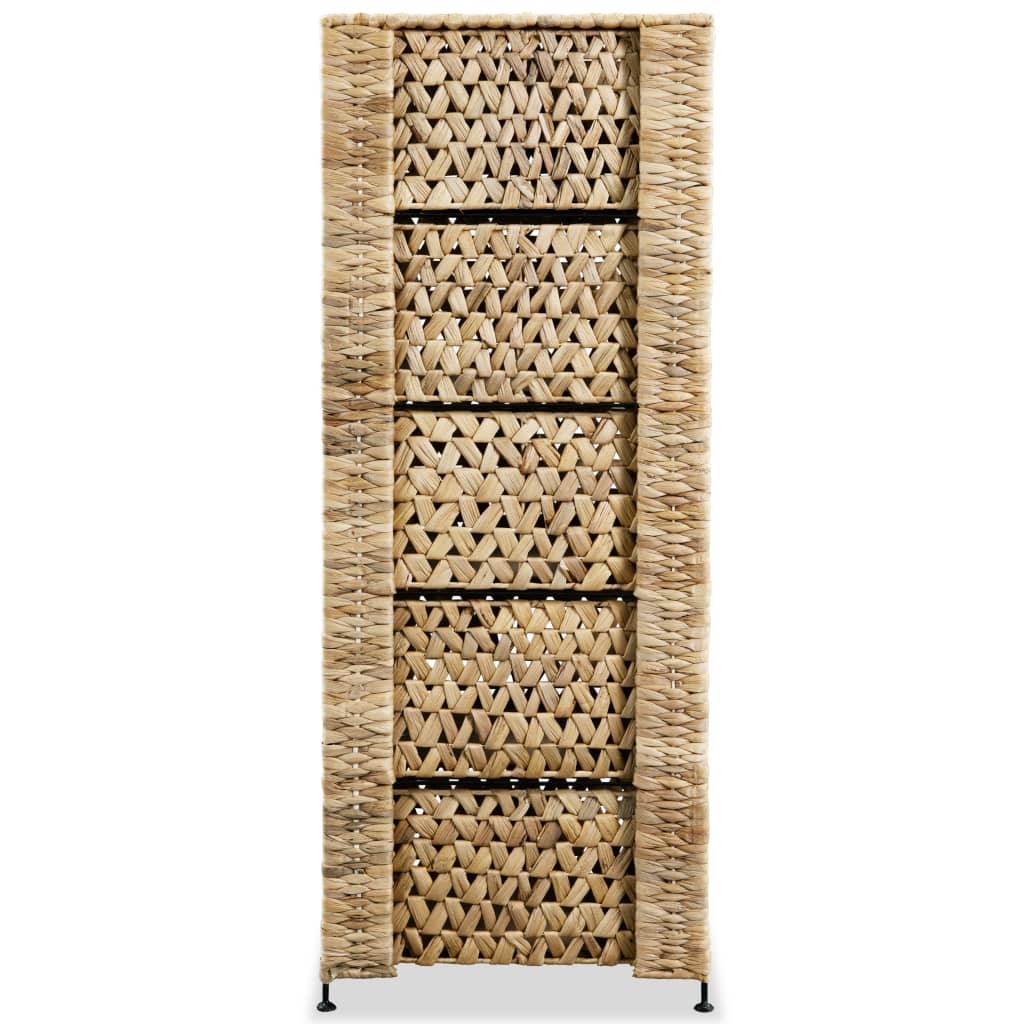 vidaXL Storage Unit with 5 Baskets 25.5x37x100 cm Water Hyacinth