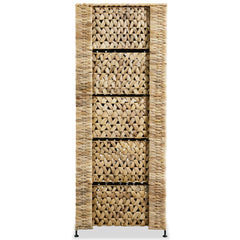 vidaXL Storage Unit with 5 Baskets 25.5x37x100 cm Water Hyacinth