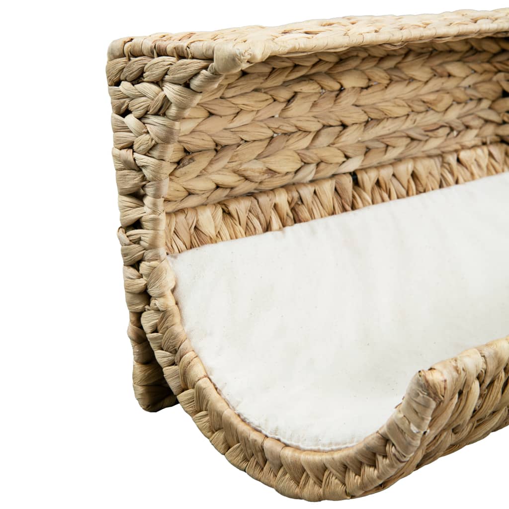 vidaXL Cat Bed with Cushion Water Hyacinth 37x20x20 cm