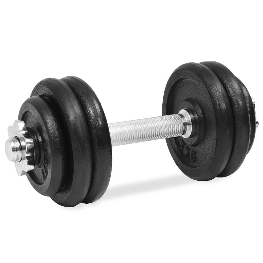 vidaXL 18 Piece Dumbbell Set 30 kg Cast Iron