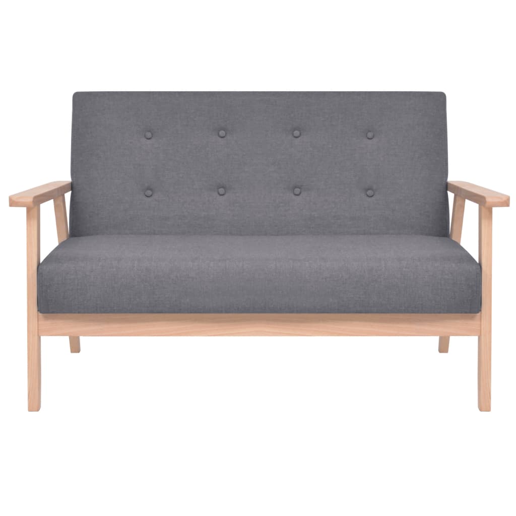 vidaXL Sofa Set 2 Pieces Fabric Dark Grey