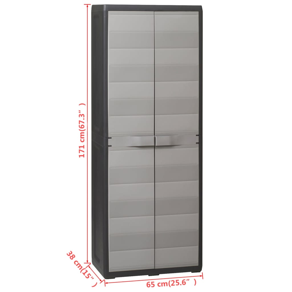 vidaXL Garden Storage Cabinet with 3 Shelves Black