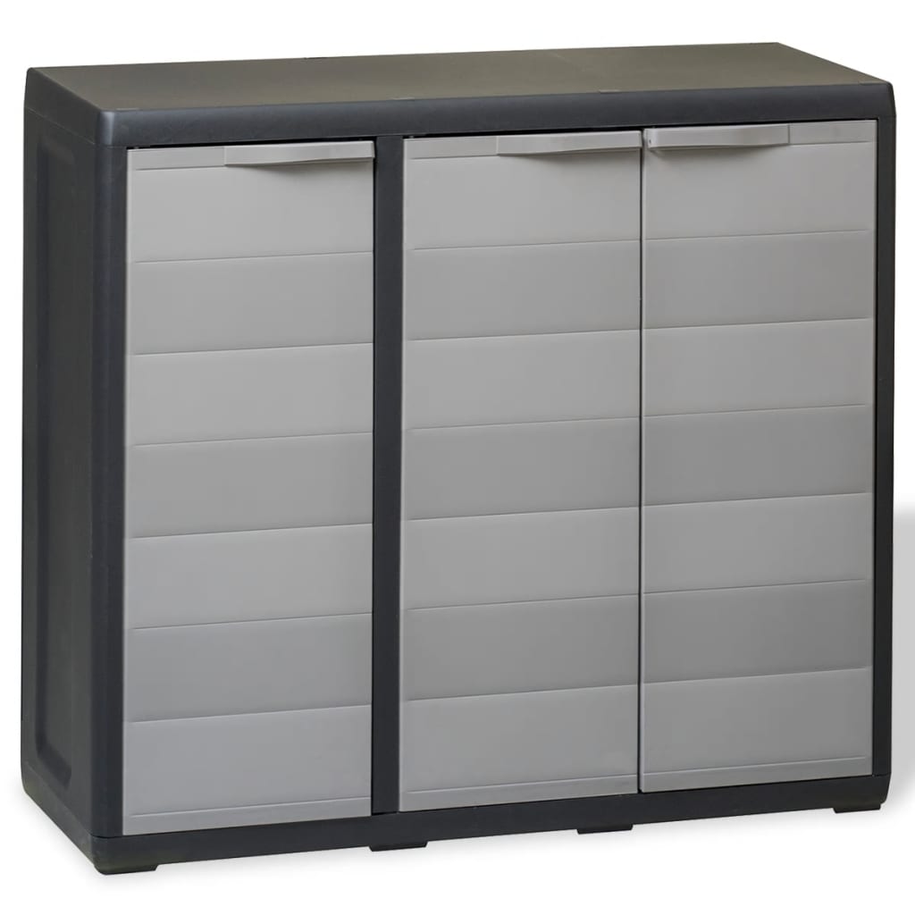 vidaXL Garden Storage Cabinet with 2 Shelves Black
