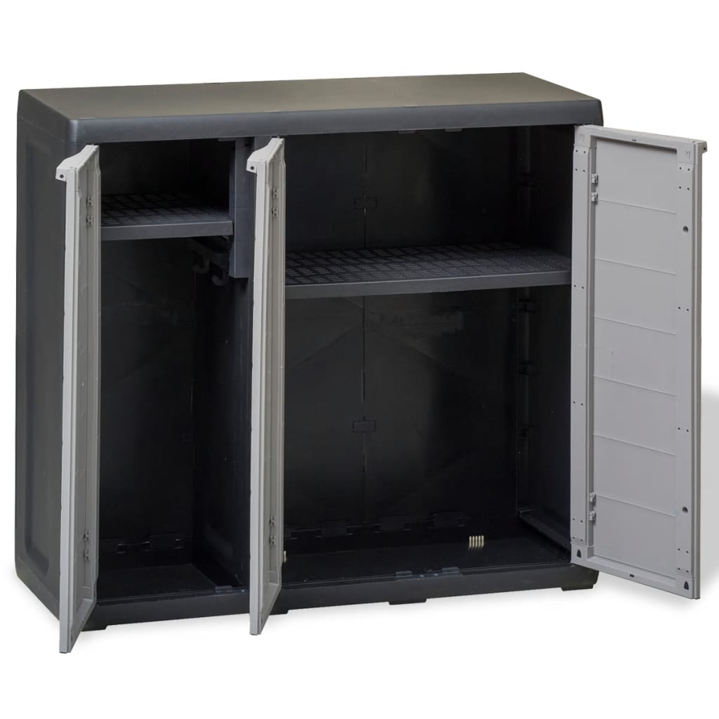 vidaXL Garden Storage Cabinet with 2 Shelves Black