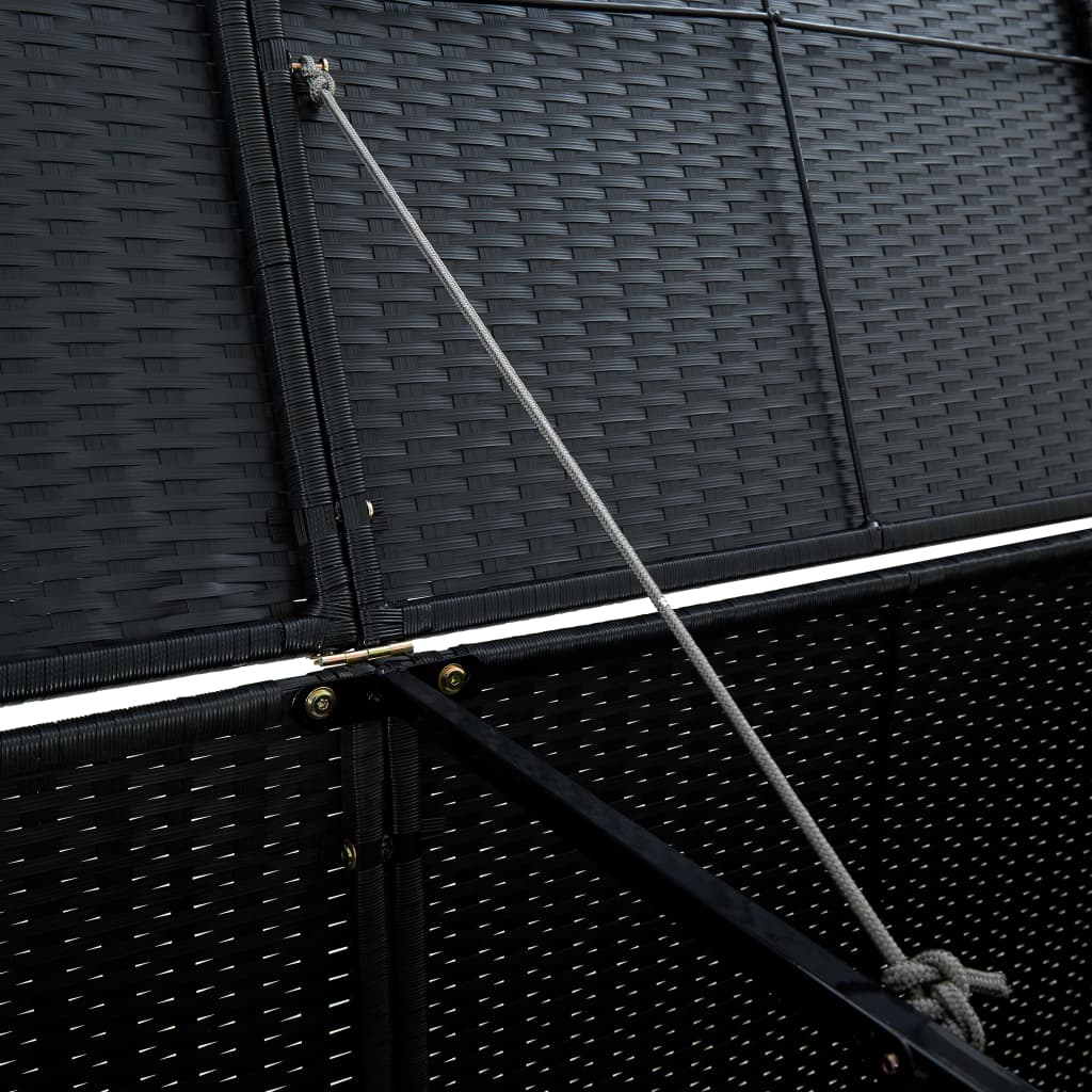 vidaXL Double Wheelie Bin Shed Poly Rattan Anthracite 148x77x111 cm