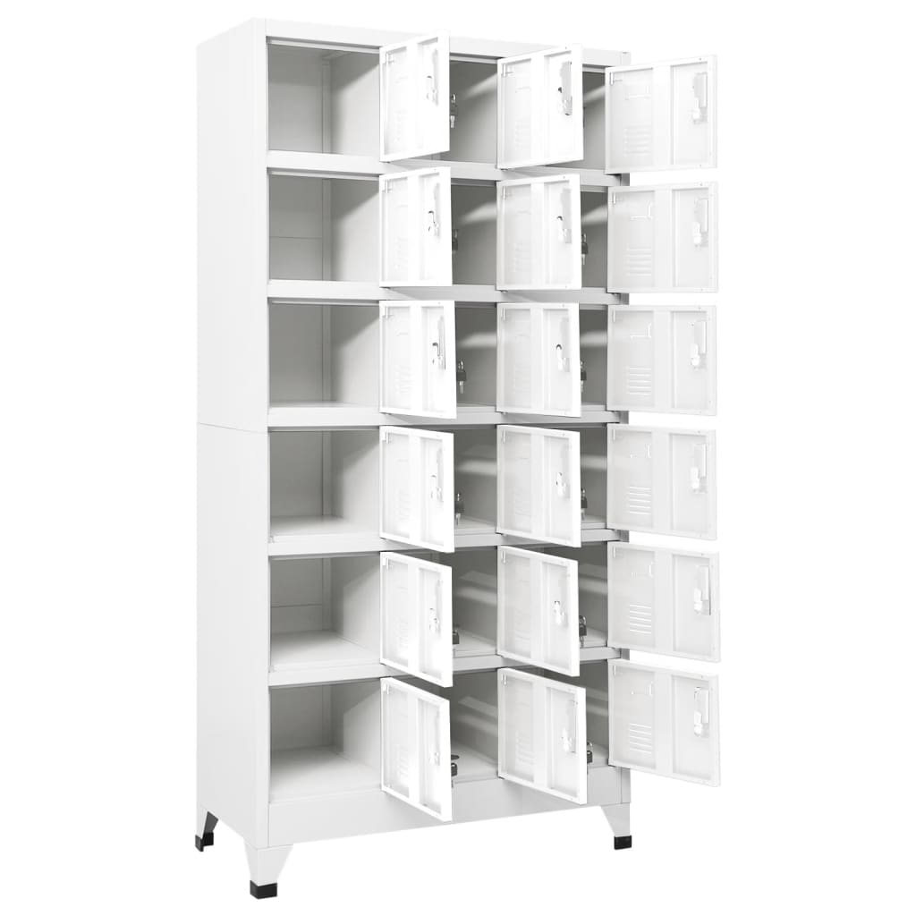 vidaXL Locker Cabinet with 18 Compartments Metal 90x40x180 cm