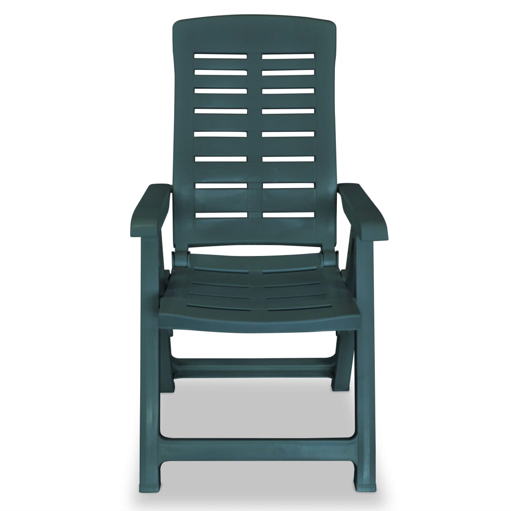 vidaXL Reclining Garden Chairs 6 pcs Plastic Green