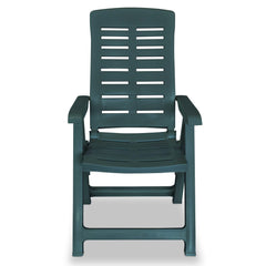 vidaXL Reclining Garden Chairs 6 pcs Plastic Green