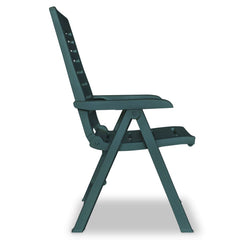 vidaXL Reclining Garden Chairs 6 pcs Plastic Green