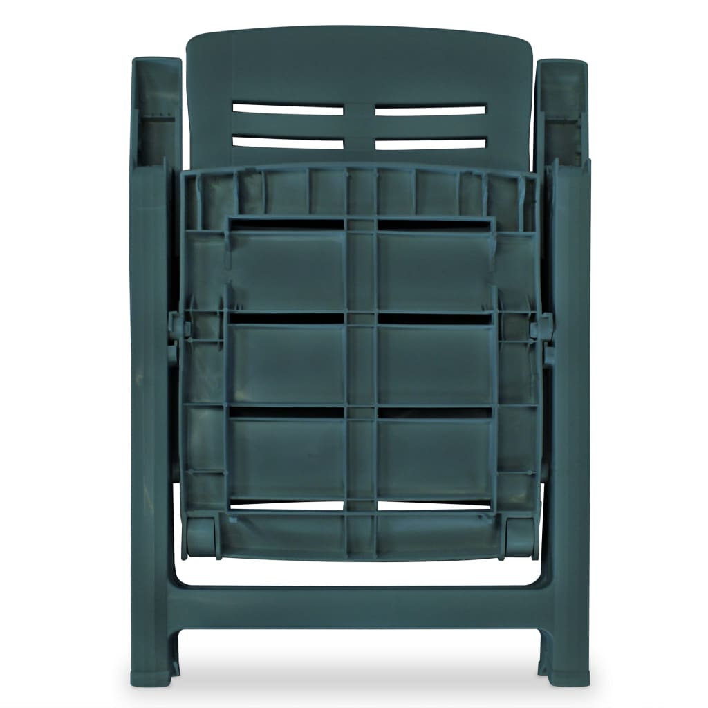 vidaXL Reclining Garden Chairs 6 pcs Plastic Green