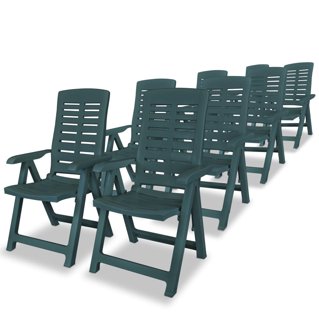 vidaXL 9 Piece Outdoor Dining Set Plastic Green