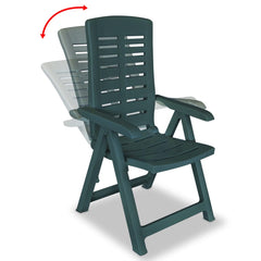 vidaXL 11 Piece Outdoor Dining Set Plastic Green