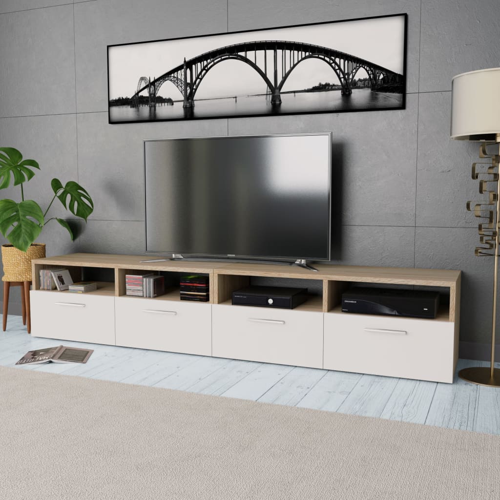 vidaXL TV Cabinets 2 pcs Engineered Wood 95x35x36 cm Oak