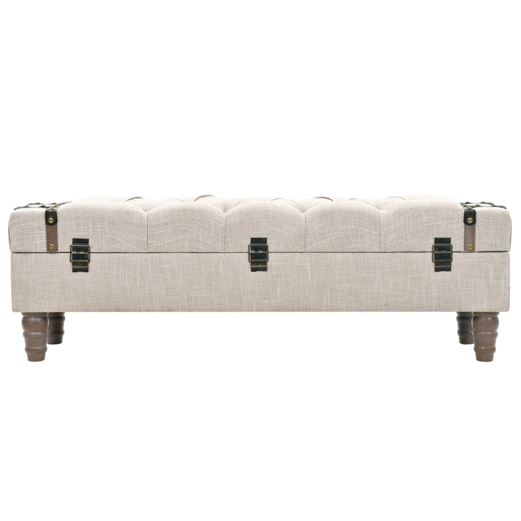 vidaXL Storage Bench Solid Wood and Steel 111x34x37 cm