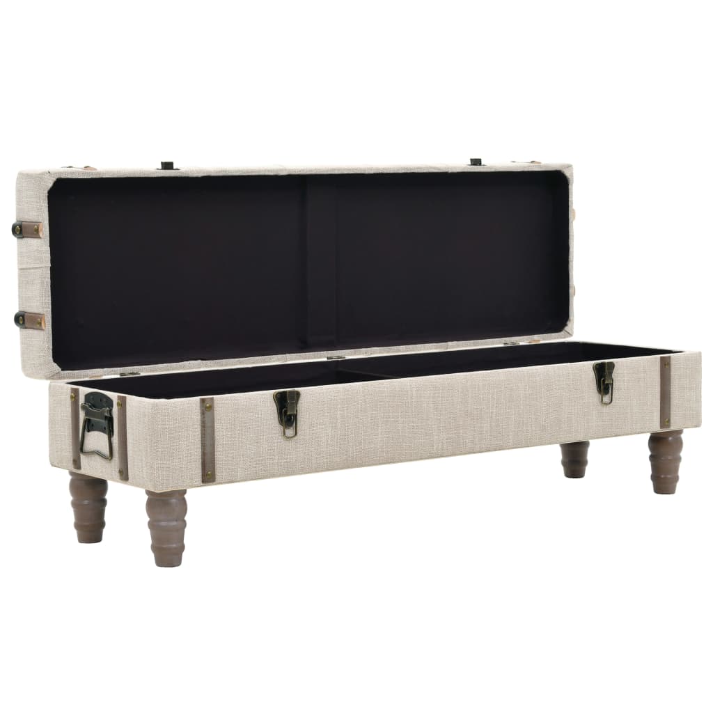 vidaXL Storage Bench Solid Wood and Steel 111x34x37 cm