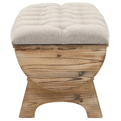 vidaXL Storage Bench Solid Wood and Fabric 103x51x44 cm