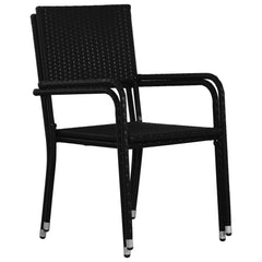 Outdoor Dining Chairs 2 pcs Poly Rattan