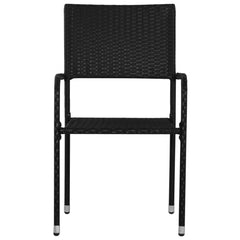 Outdoor Dining Chairs 2 pcs Poly Rattan