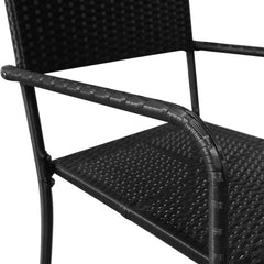 Outdoor Dining Chairs 2 pcs Poly Rattan