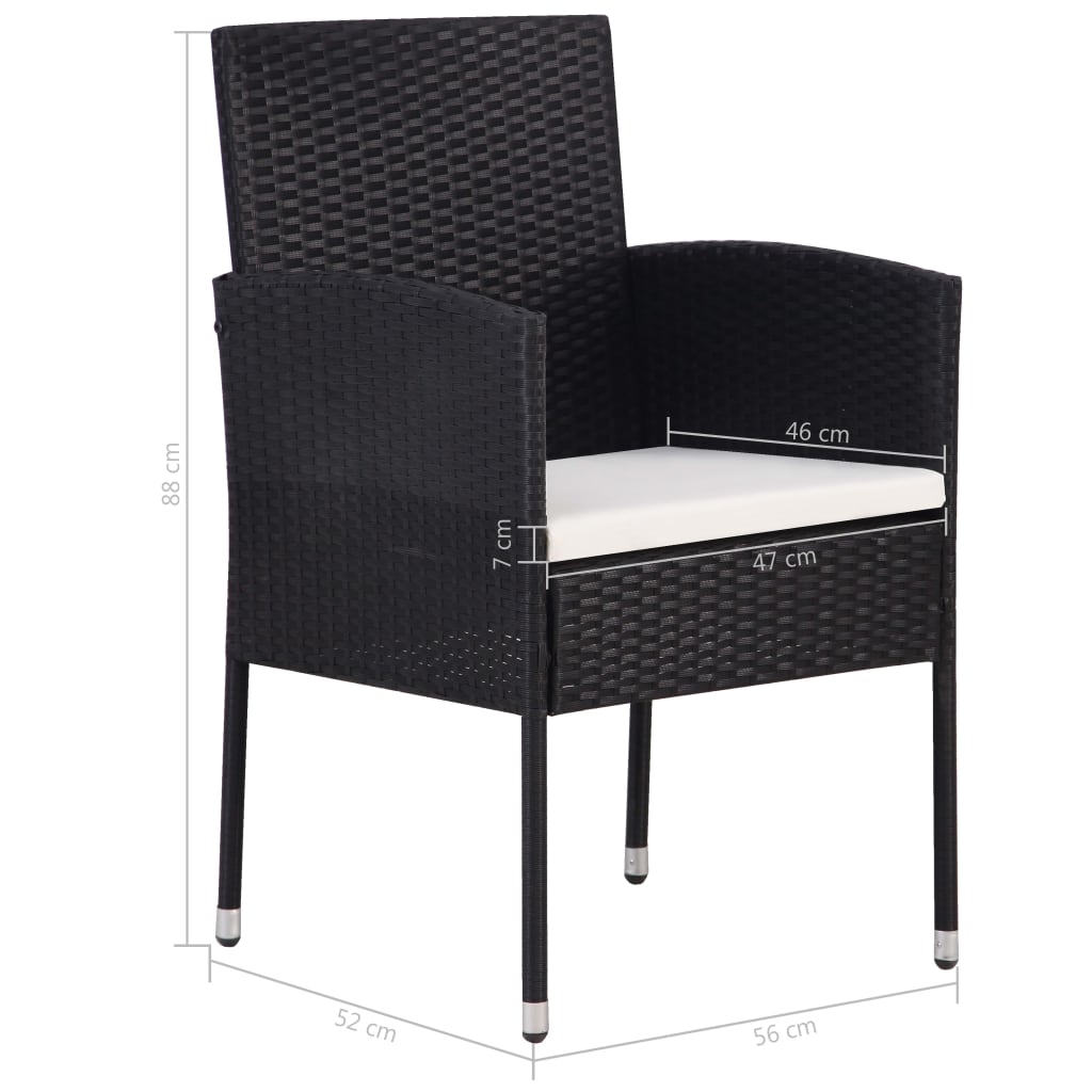 Garden Chairs 2 pcs  Poly Rattan