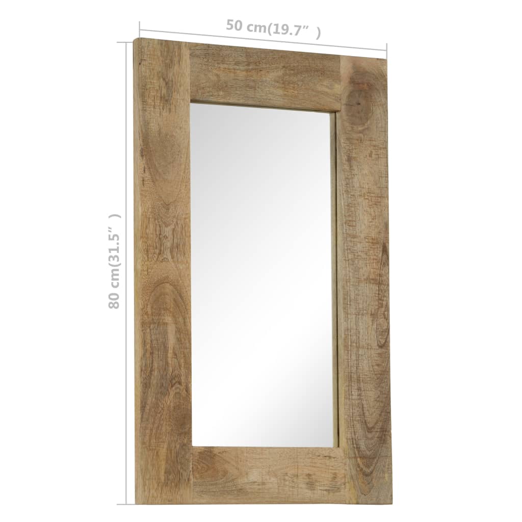 vidaXL Mirror Solid Mango Wood 50x110 cm