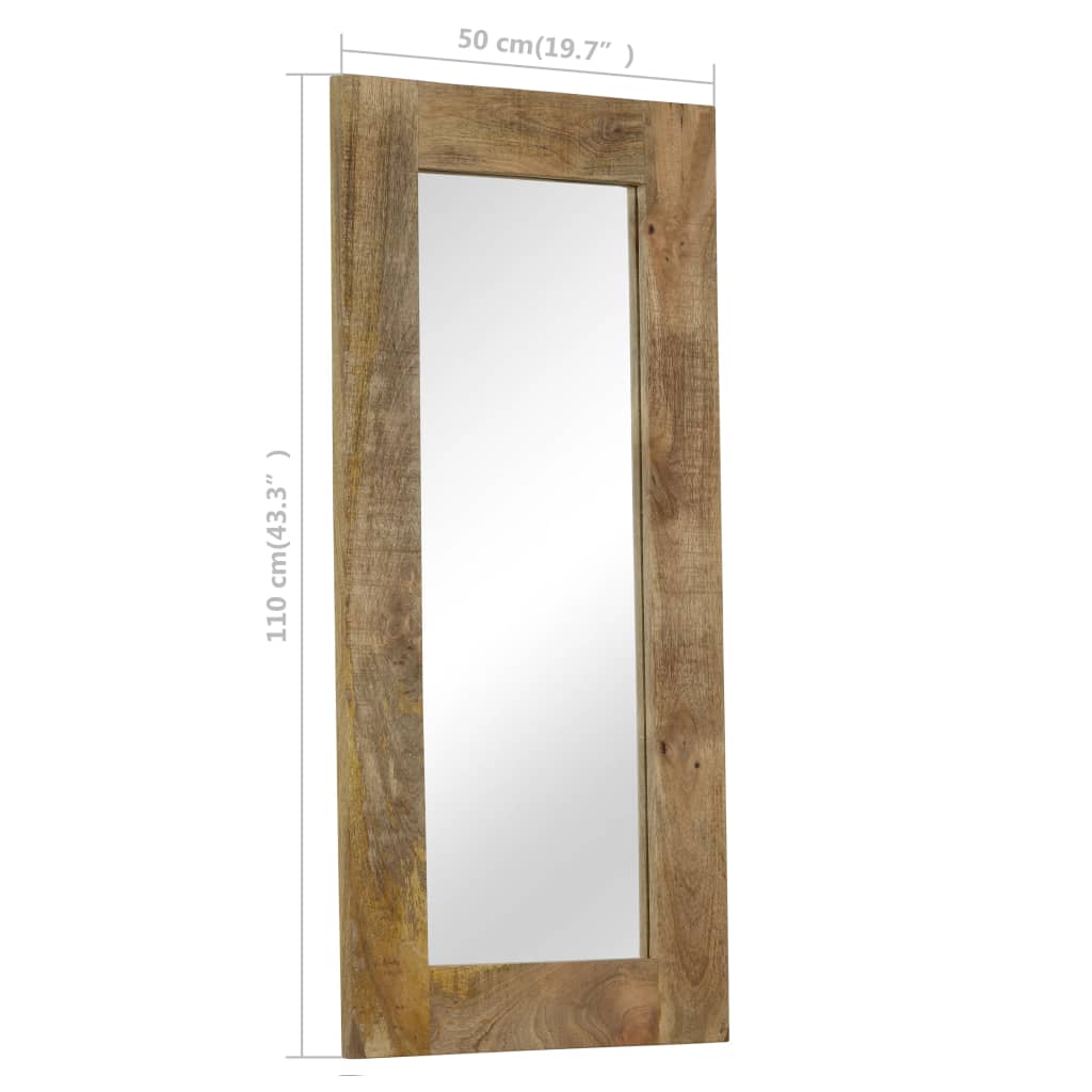 vidaXL Mirror Solid Mango Wood 50x110 cm