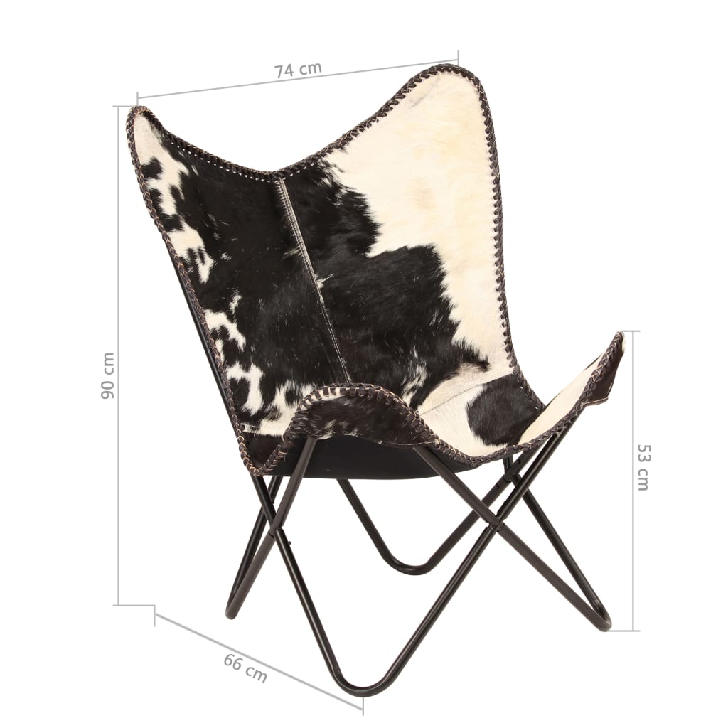 Butterfly Chair  and White Genuine Goat Leather