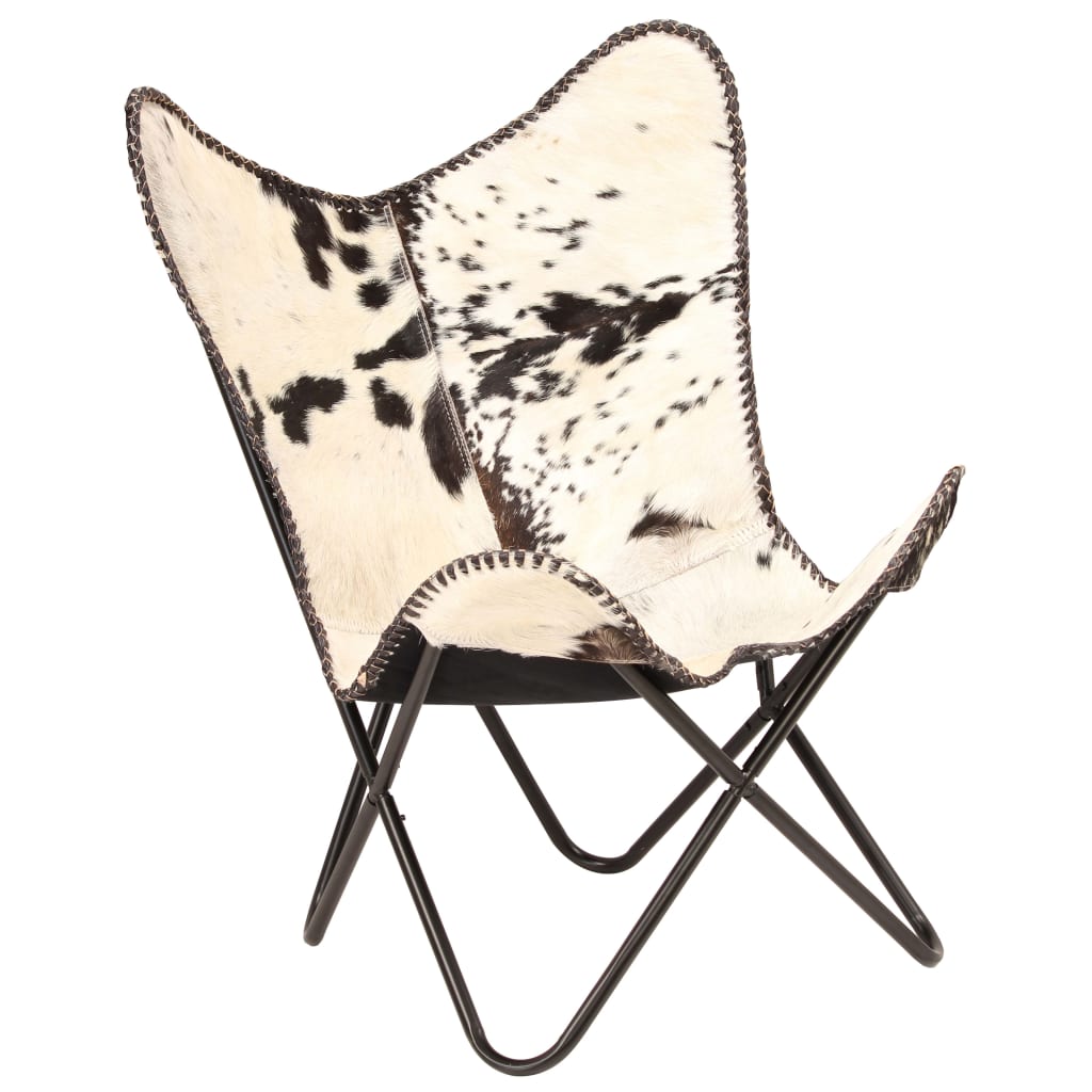 Butterfly Chair  and White Genuine Goat Leather