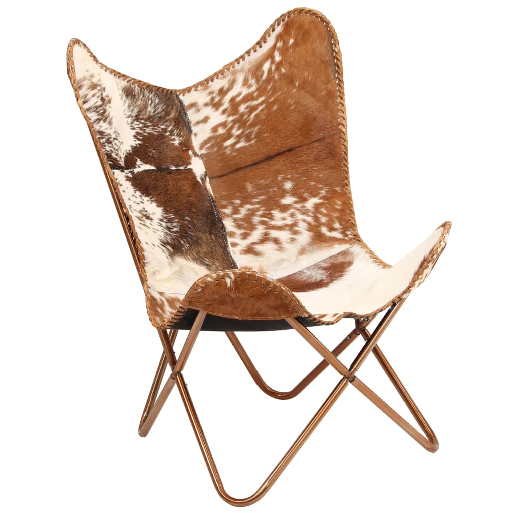 Butterfly Chair  and White Genuine Goat Leather