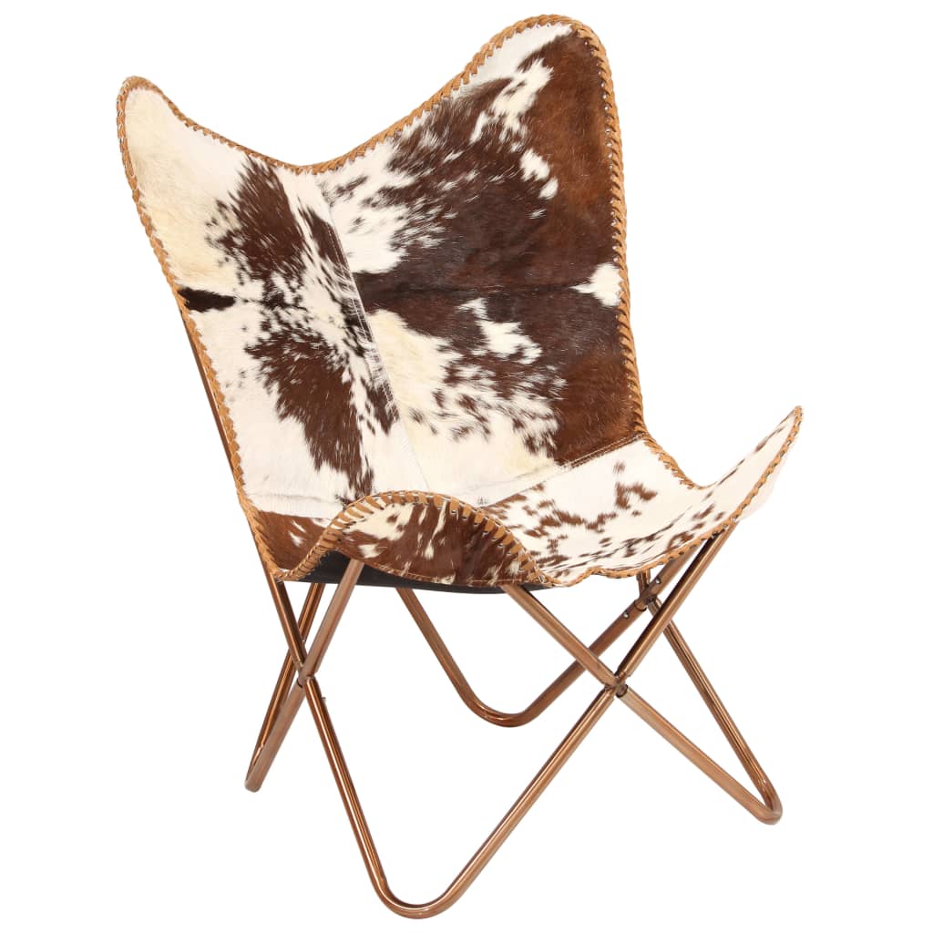 Butterfly Chair  and White Genuine Goat Leather