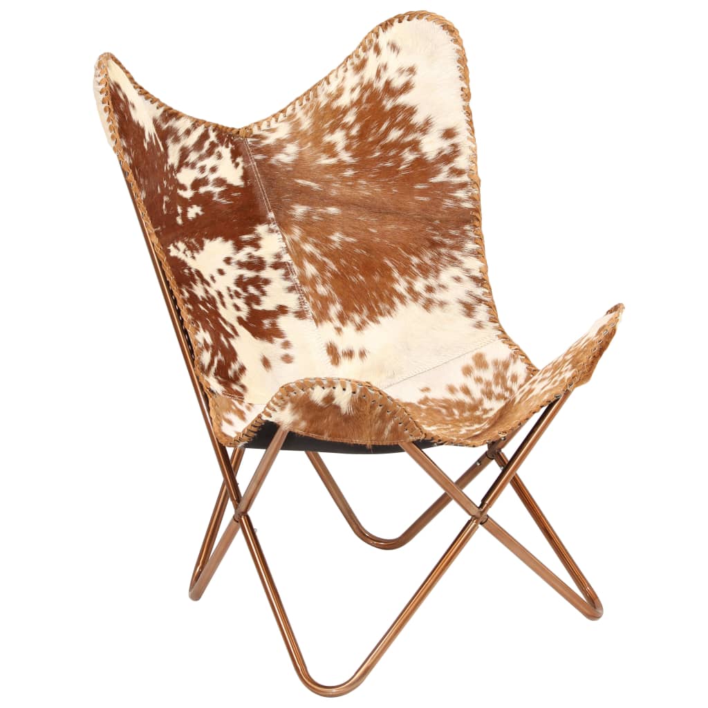 Butterfly Chair  and White Genuine Goat Leather