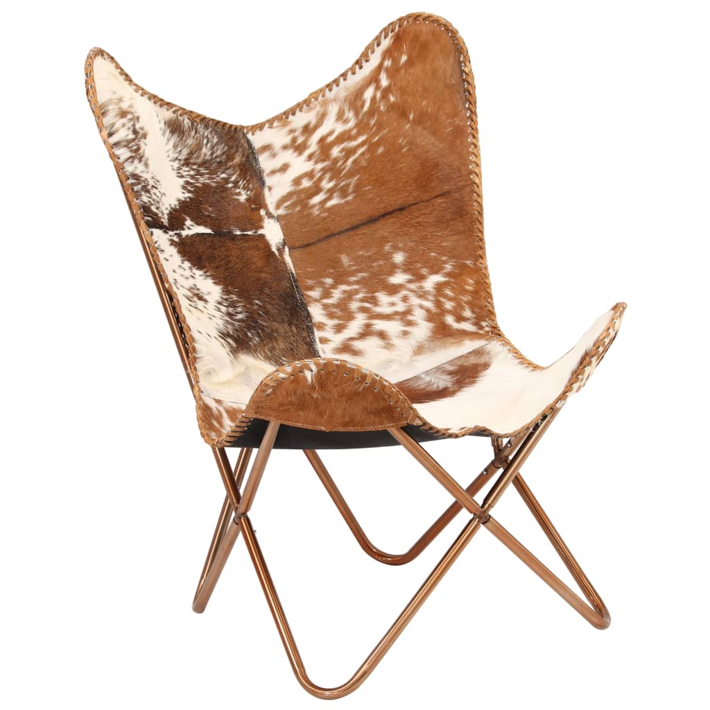 Butterfly Chair  and White Genuine Goat Leather