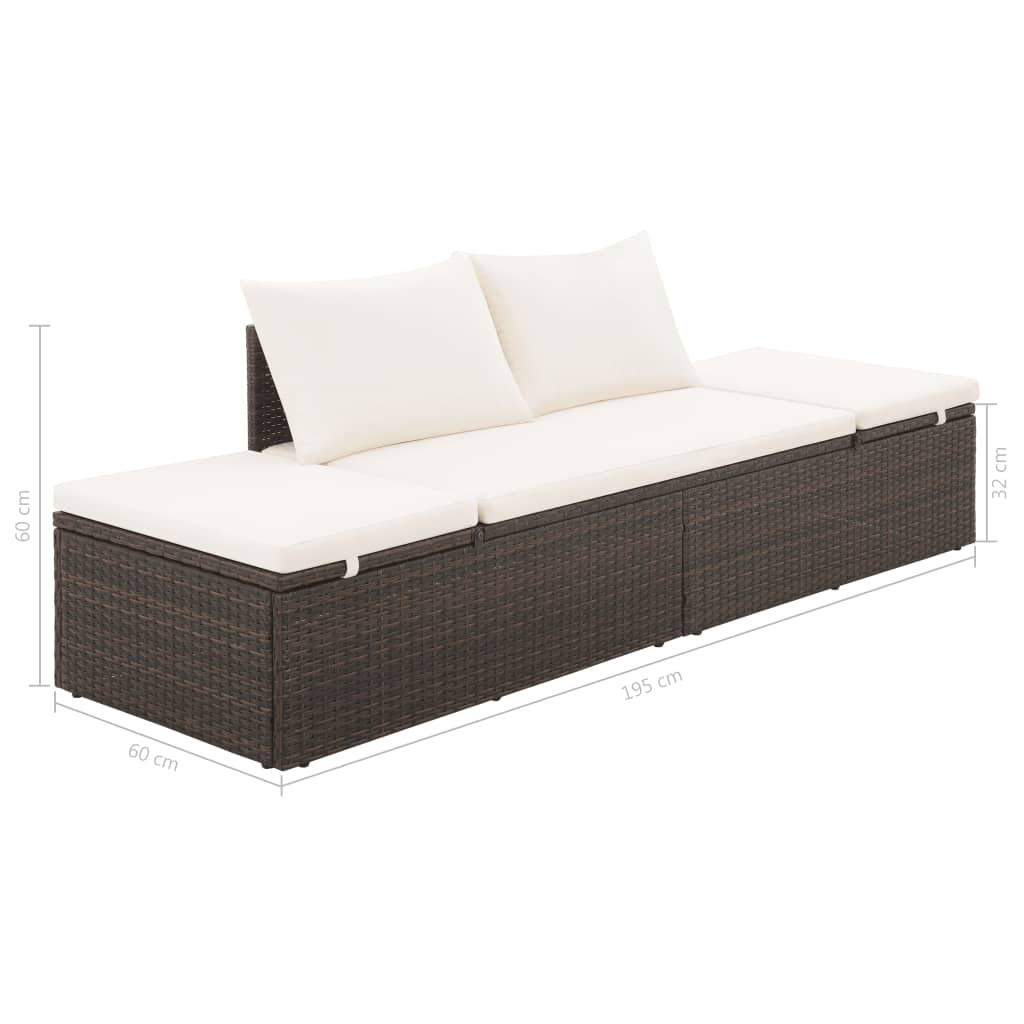 vidaXL Garden Bed Brown 195x60 cm Poly Rattan