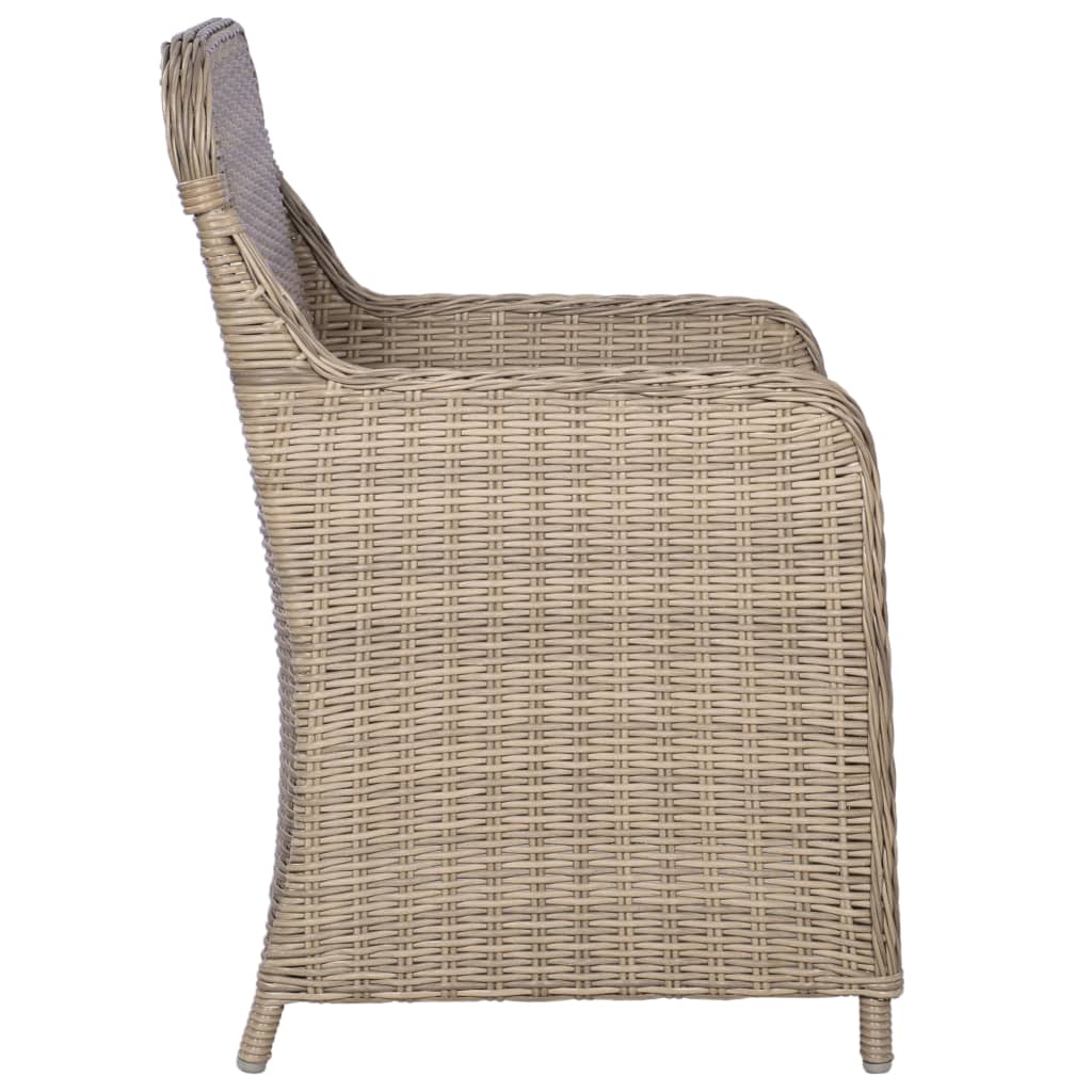 vidaXL Outdoor Chairs with Cushions 2 pcs Poly Rattan Black