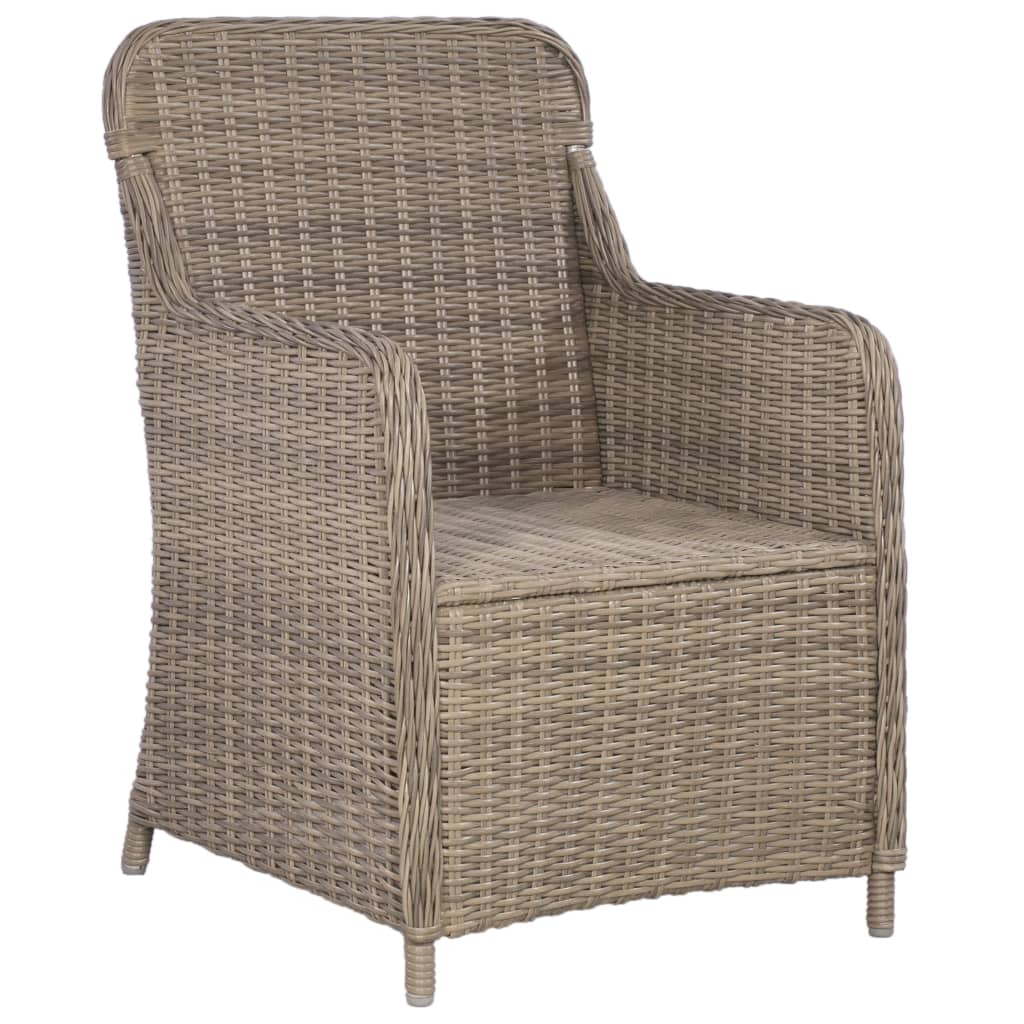 vidaXL Outdoor Chairs with Cushions 2 pcs Poly Rattan Black