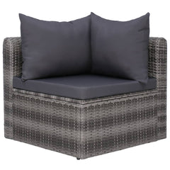 vidaXL Garden Corner Sofas 2 pcs Grey Poly Rattan