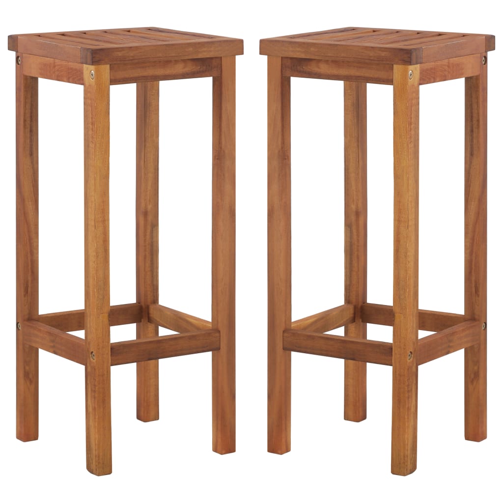 vidaXL Bar Chairs 2 pcs Solid Acacia Wood