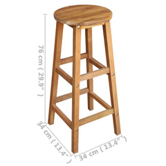 vidaXL Bar Chairs 2 pcs Solid Acacia Wood
