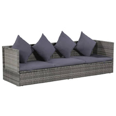 vidaXL Garden Bed Grey 200x60 cm Poly Rattan
