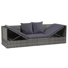vidaXL Garden Bed Grey 200x60 cm Poly Rattan