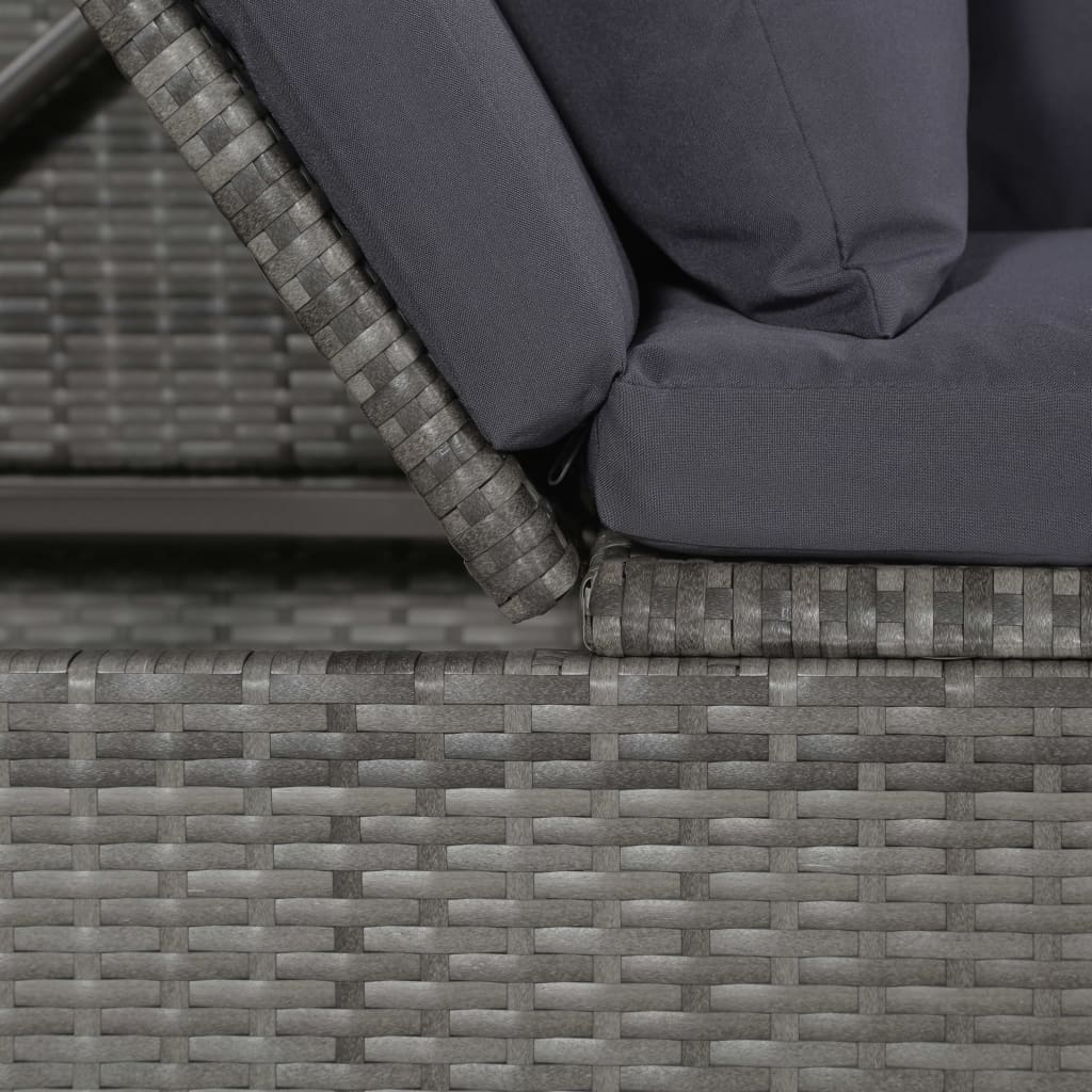 vidaXL Garden Bed Grey 200x60 cm Poly Rattan