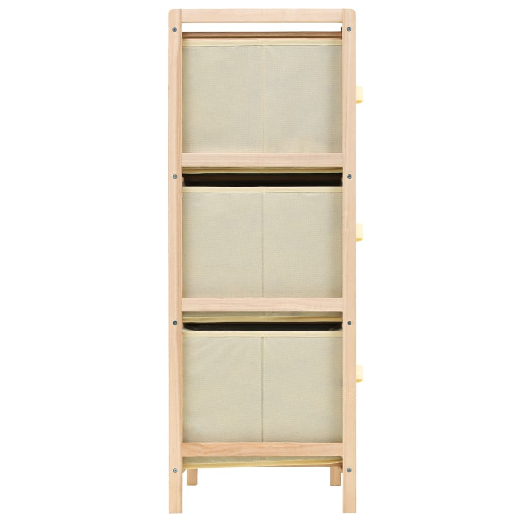 vidaXL Storage Rack with 6 Fabric Baskets Cedar Wood Beige