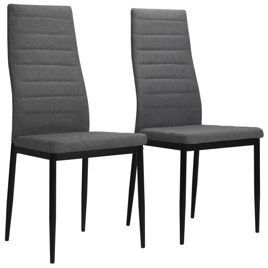 vidaXL Dining Chairs 2 pcs Light Grey Fabric