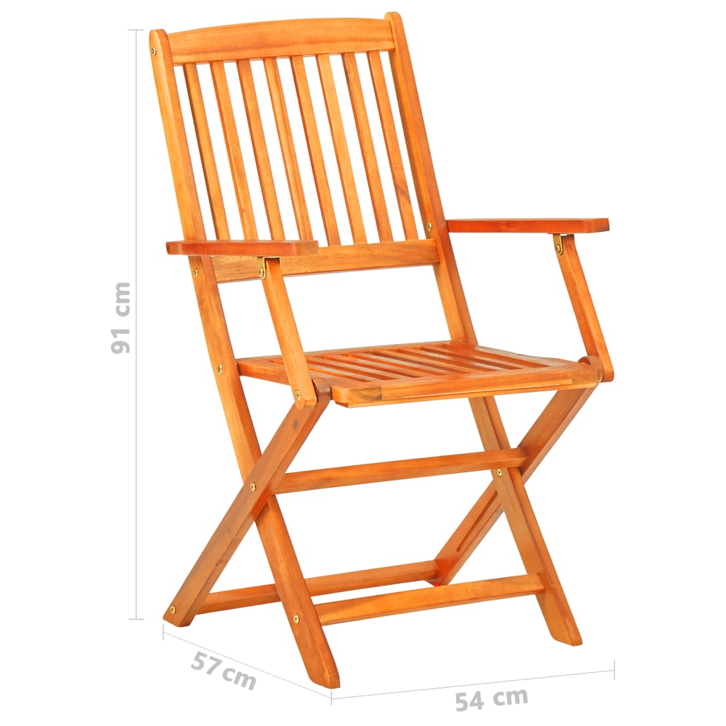 7 Piece Folding Outdoor Dining Set Solid Acacia Wood