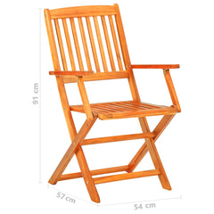 7 Piece Folding Outdoor Dining Set Solid Acacia Wood