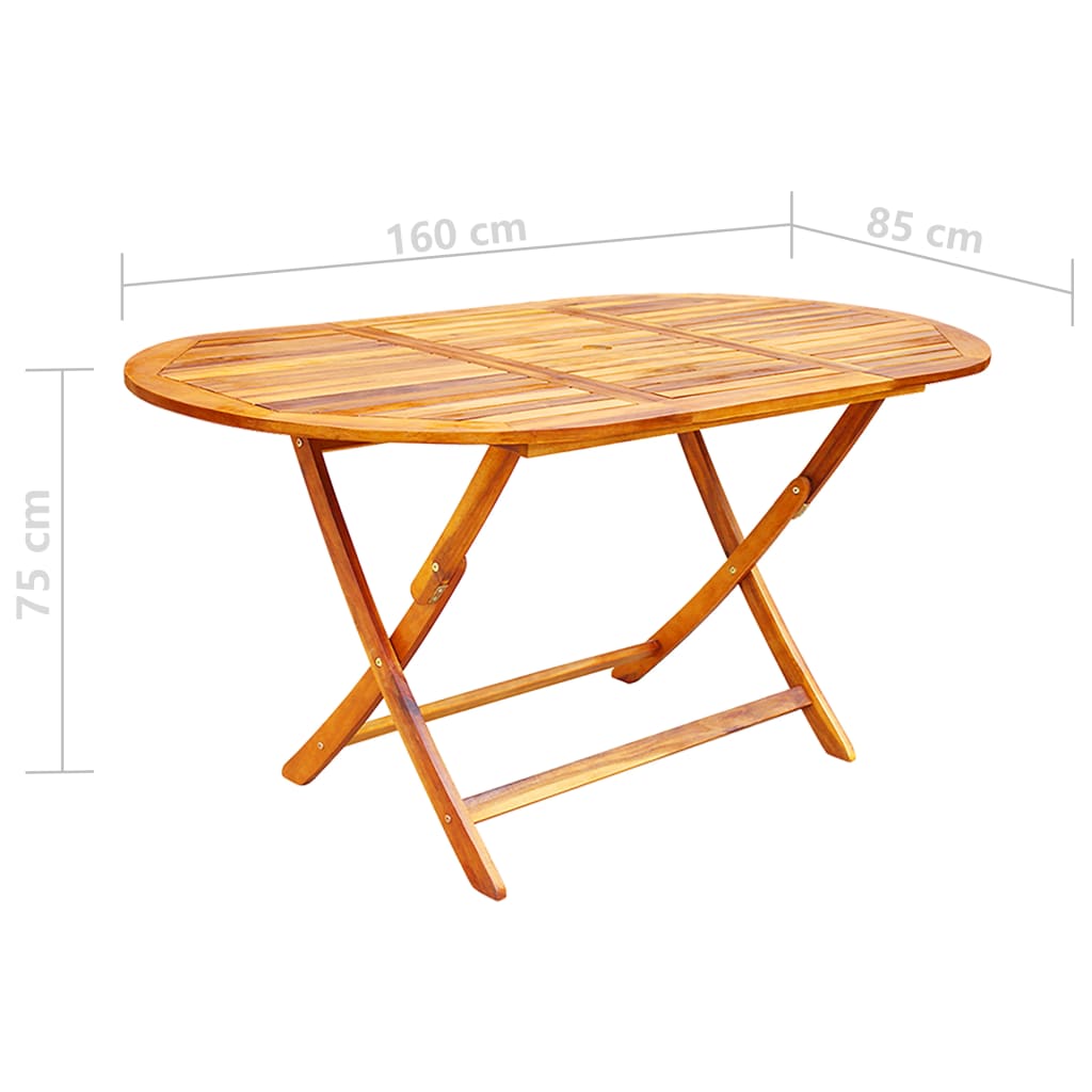 7 Piece Folding Outdoor Dining Set Solid Acacia Wood