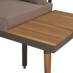 vidaXL 4 Piece Garden Lounge Set with Cushions Solid Acacia Wood Brown