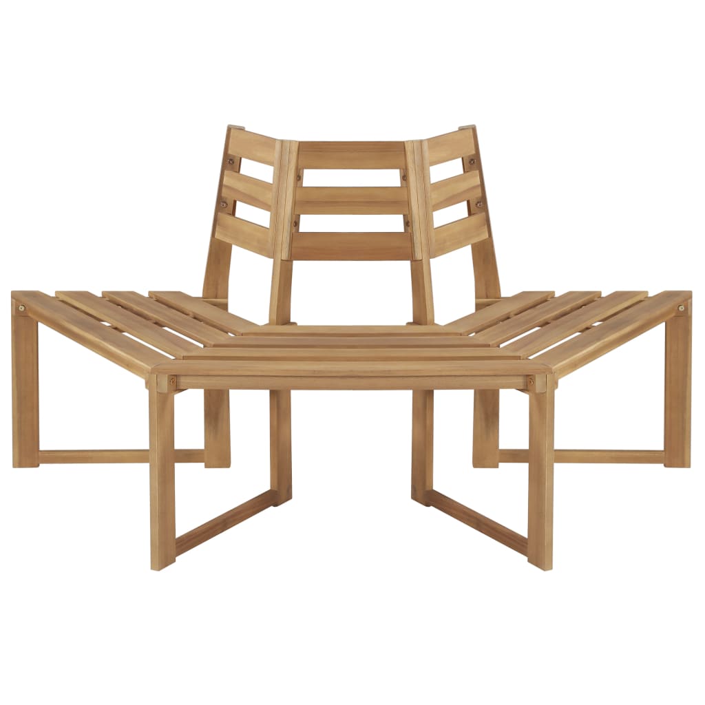vidaXL Tree Bench Half-hexagonal 160 cm Solid Acacia Wood